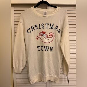 Disney Nightmare Before Christmas Cream Christmas Town Sweater Women’s M/L